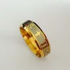 De haute qualité 8 mm 316l en acier inoxydable 18K Gol Silver plaqué anneau chrétien Jésus Cross Letter Bible Silver Band Ring Men Women Wholesale