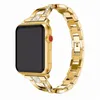 Kvinnor Luxury Diamond rostfritt st￥l f￶r Apple Watch Series 4321 Armband Band f￶r IWATCH 38mm 40mm 42mm 4mm8998081