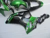 Anpassade injektionsfeudings kit för Kawasaki 2003 2004 Ninja ZX6R ZX636 03 04 ZX-6R 636 Grön svart ABS plastkroppsreparationssatser