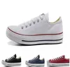 2021 Top Classic Canvas Shoes Unisex LOW-Top Vuxna Kvinnor Män Klädd Snörning Casual Sneaker Student bekväm platt sko