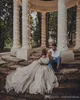 Romantic Cheap Bohemian Beach Wedding Dress Sexy Off Shoulder Puffy Sleeve Court Train Country Wedding Dress Bridal Gowns Vestidos