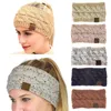 21色大きな女の子のヘアバンドのカラフルなニットかぎ針編みねじれヘッドバンド冬の耳の暖かい弾性の広い髪のアクセサリーm401