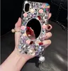 Gland Glitter Diamant Fleur Couverture Arrière Bling Bling Pleine Protection Miroir De Maquillage Shell pour iPhone 11 Pro Samsung Note10 S10 Note9 A10 M10