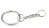 Polished 25mm Keyring Keychain Split Ring with Short Chain Key Rings Women Men DIY Key Chains Accessories