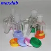 Narguilé 3,2 pouces en verre Cendrier Récupérateur de récipient en silicone avec 14 mm 18 mm d'épaisseur Pyrex Ashcatcher Bong Tuyaux d'eau pour la fumée