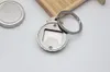 5pcs/lot Portable Silver Plated Blank Beer Bottle Opener Round With Key Chain Small For Diy Bottle Opener Keychain Making