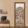 Modern Creative 3D Stereo Tree Mural Wallpaper vardagsrum sovrum Dörrklistermärke Konstdekor Pvc Självhäftande vattentät tapeter