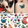 Tymczasowe Tatuaże Naklejki Transfer Tatuaże do Body Art Flower Cool 3D Wodoodporne Tymczasowe tatuaże dla dziewcząt fałszywych