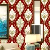 Red Blue Black Gold Victorian Classic European Floral Damask Wallpaper 3D Stereo Wall Paper Roll Home Decor Living Room266n