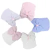 Baby Bowknot Mössor Mössor Söt Baby Flicka Mjukt Stickning Handging Kepsar Med Big Bows Varm Däck Cotton Cap Nyfödd Spädbarn XD22607