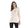 Fashion- Fashion Black&White Womens Cat Printing Long Sleeve Sweatshirt Pullover Tops Blouse