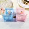 12PCS Plastic Baby Cradle Candy Box Baby Shower Baptism Party Sweet Table Decors Supplies Gifts