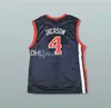 2004 Олимпийская команда Dream США USA ALLEN IVERSON # 4 Ретро Баскетбол Джерси Mens Shist Custom Любое имя Имя