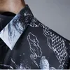 Royal Allover Printing с длинным рукавом мужская повседневная рубашка для мужчин плюс размер 4xl Slim Fit Рубашки для мужчин