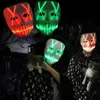 Cadılar Bayramı LED Işık Up Parti Maskesi Koyu gece kulübünde Temizle Seçim Yıl korku Maskeler Festivali Cosplay Glow Maske Dropshipping