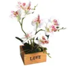Tuin Kunstmatige Hout Pot Desktop Craft Mini Zijde Bloem Woondecoratie Display Office Simulatie Bonsai Butterfly Orchid Gift