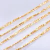 10pcs Gold 2MM Size Figaro Necklace 16-30 Inches Fashion Woman Jewelry Woman Simple sweater chain jewelry Factory price can be customized