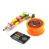 Smoking Pipe with 1pcs Tobacco Herb Grinder&Mesh Pocket Screen Herb Pipe Smoking Accessories In Stock DHL Fast