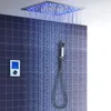 バスルームの虚栄心LEDシャワーヘッド20インチスパレインシャワーセット天井マウントダッチ蛇口デジタルLCDコントロールパネル