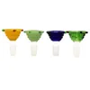 G059 Colorful Smoking Pipes Bowls Male 14mm 18mm Joint Bubbler Wide Bore Glass Bong Bowl Ash Catcher Pipe Tool