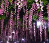 Wisteria Dekoracje ślubne Sztuczne Dekoracyjne Kwiaty Girlandy na Świąteczne Party Wedding Home Supplies Multicolor 110 cm / 75 cm A-874