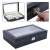 Multi -functionele cases Box Sunglass High - eindglazen Sunglas Organisator Case Sgrened Watch Display Holder O331i