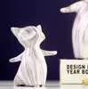 Animali Simulazione Marmo Striscia Volpe Statua Artigianato Mostra Finestra Decorazione Regalo Stile europeo puramente manuale