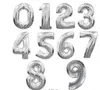 32 inch Gold Silver Number Foil Balloons Birthday Party Decorations Rose gold Wedding Balloon Party decor Supplies