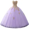 Gold Applique Quinceanera klänningar White Tulle debutante bollklänning prom klänningar långa vestidos de 15 anos maskerad klänning söt 16 d5576347