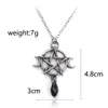 Supernatural Pentagram Moon Necklace Black Crystal Pendant Witch Protection Star Amulet For Women Charm Jewelry Accessories Gift1245S