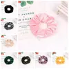 الفرق المخملية Hairbands فتاة الشعر Scrunchy حلقة الشعر مطاطا اللون النقي سحاب الشعر Hairband كبيرة الأمعاء scrunchie لالشعر Hairband 16 الألوان