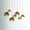 Nordic LED Pendant Light LightingtSilver Gold Glass Pendant Lamp Ball Hanging Lamp Kitchen Fixtures Dining Living Room Luminaire led light