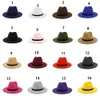شعر الصوف فيدورا بنما قبعة المرأة سيدة الصوف واسعة بريم عارضة جاز كاب 16 ألوان