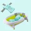 Mat de bañera para bebés portátil recién nacido el cojín de ducha antideslizante cama infantil para almohadilla de asiento suave altura de juego ajustable soporte de limpieza net243j