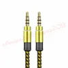 3.5mm Auxiliary Aux Audio Cable Unbroken Metal Fabric Braiede Male Stereo cord 1.5M 3M for iphone Samsung MP3 Speaker Tablet PC