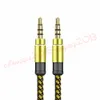 3.5mm Auxiliary Aux Audio Cable Unbroken Metal Fabric Braiede Man stereokabel 1,5m 3m för iPhone Samsung MP3 Speaker Tablet PC