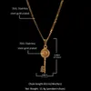 Hip hop aço inoxidável antigo chave pingente colares para homens mulheres pingentes masculinos corrente de ouro colar jóias gift1205888