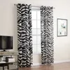 Modern Grommet Gardiner Tulle Black Zebra Vågor Design Gardin Sheers Panel Drapes för vardagsrum Fönsterinredning 1 st / mycket