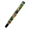 Handmade Jinhao Roller Ball Pen, Green Cloisonne Double Dragon Pen Advanced Craft Writing Gift Pen for Business Graduate