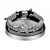 4PCSSET clássica de mangueira de bracelete de ouro Hip Hop Homem de zircão Pavimento de zircão Coroa de zircão Roman Bracelet Jóias de luxo J1907032882423