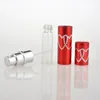 500pcs 5ML Double Love Heart Woman Perfume Bottle Atomizer 2 heart Metal Aluminum Glass Empty Container Refillable SN1745