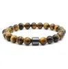 Natural Stone Bracelet Magnetic Therapy Bracelet Lava Stone Turquoise Tiger Eye Hematite Beads Bracelet For Women Men Bangle