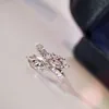 Fashionspring new S925 silver plated 18K gold asymmetric white gold diamond ring with gift box248v7371890