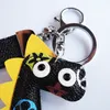 Nowy Dinozaur Designer Breloki PU Skórzany Kwiat Zwierząt Torba Charms Keyring Wisiorki Słodkie Moda Prezent Samochód Key Pierścionek Uchwyt Biżuteria Klucz Łańcuch