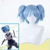 Peruki Vicwig Assassination Classroom Shiota Nagisa Cosplay Wig Blue Short Ponytail Włosy syntetyczne anime z grzywką