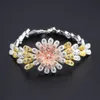 Afrikanska smycken set blommkristallhalsband Dubai guld smycken set för kvinnor bröllopsfest brudörhängen ring set2649983