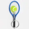Sport Tennis Keychain Simulation Tennis Racket Nyckelringar Nya modesmycken Handväska hänger marknadsföring gåva