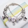 Mode luxe diamant cristal bricolage perles de verre européennes beau papillon marguerite fleur charme designer bracelet bracelet pour femme filles