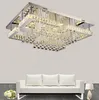 New Modern Luxury Pandant Lights Rectangular LED K9 Crystal Chandeliers Ceiling Mounted Fixutres Foyer Lamps Lights For Living Roo336F