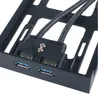 USB 3.0-kontakt 20 stift 2 portar Frontpanel Bay Hub Controller Bracket kabelkontakt och spela disketten inre